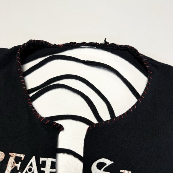 Vintage Threat Signal Band Tee Womens Top Rework Custom XS - Picture 5 of 8